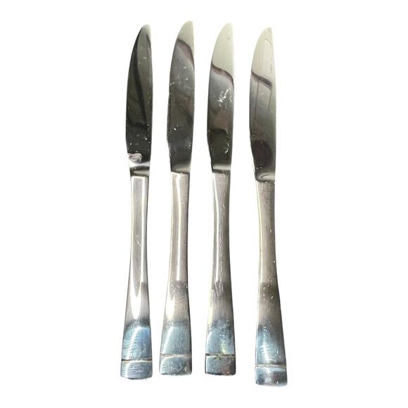 Oneida Mercer Mirror 18/10 Flatware Set of 4 Table Knives Discontinued Flawed - Picture 15 of 15